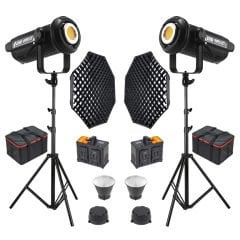 Gdx LV-700C-II B Bi Color Led Video Işığı 2'li Full Set (Gridli 95 Octa Softbox + 260 cm Kalın Işık Ayağı)