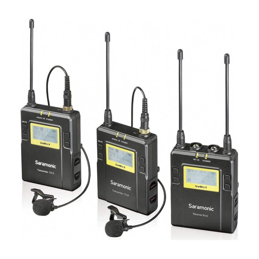 Saramonic UwMic9 TX9+TX9+RX9 Kit2 UHF Kablosuz Yaka Mikrofonu