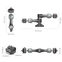 SmallRig 4490 HawkLock H21 Hızlı Çıkarma Rozet Sihirli Kol (7'')