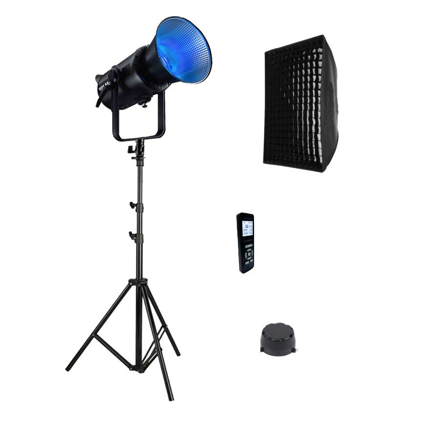 GDX Exc-180RGB-II Rgb Led Video Işığı Full Set (Gridli 60x90 Softbox + 260 cm Kalın Işık Ayağı)