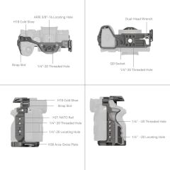 SmallRig 4481 Sony  7R V /  7 IV /  7S III /  1 /  7R IV  için  HawkLock Hızlı Çıkarma Kafesi