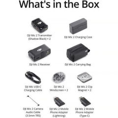 DJI Mic 2 Kompakt Dijital Kablosuz Mikrofon Sistemi (2 Kişilik)(HEMEN KARGO)