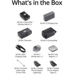 DJI Mic 2 Kompakt Dijital Kablosuz Mikrofon Sistemi (2 Kişilik)(HEMEN KARGO)