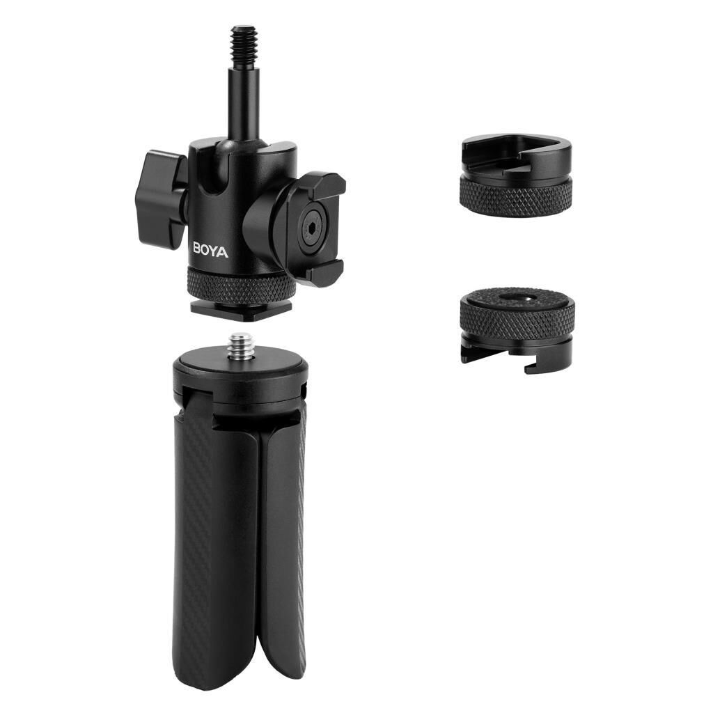 BOYA Mini Masaüstü Mikrofon Standı – farklı açıdan görünüm BOYA Mini Masaüstü Mikrofon Standı farklı açıdan görünüm