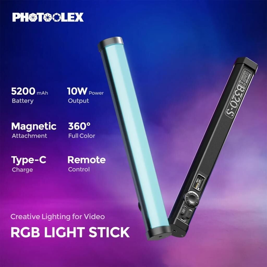 Photoolex B320S RGB Manyetik LED Tube Light – detay görseli Photoolex B320S RGB Manyetik LED Tube Light detay görseli