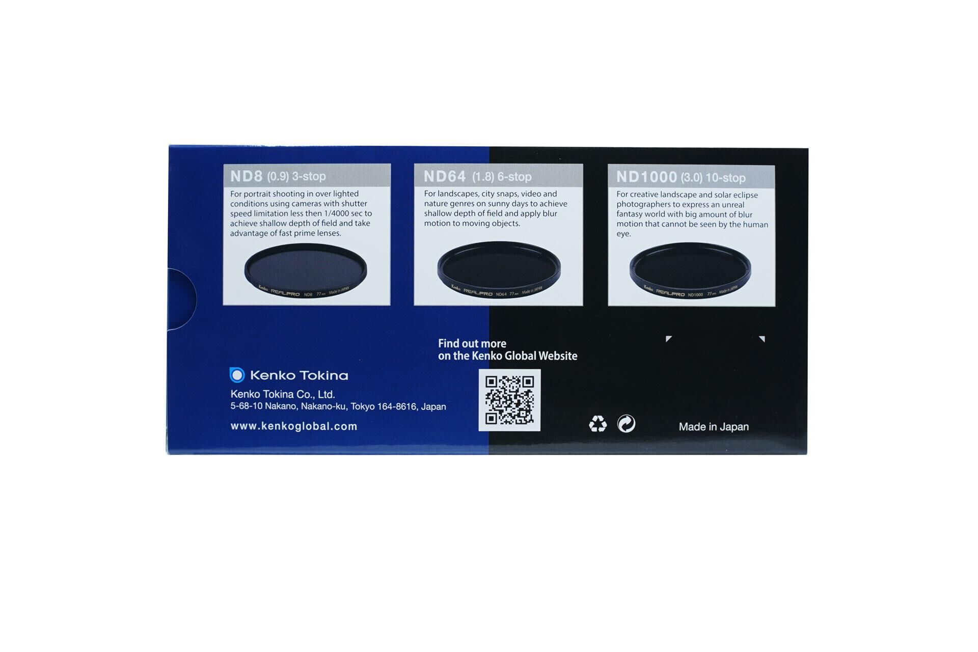 Kenko 82 mm Real Pro ND Filtre Seti farklı açıdan görünüm