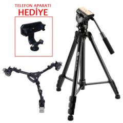 PDX 701 PRO Tripod + 901 Dolly Tekerlek Kit (Telefon Aparatı Hediyeli)