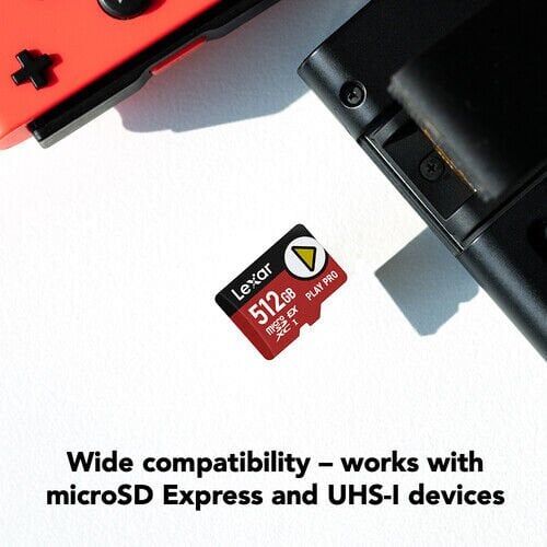 Lexar 512GB PLAY PRO microSDXC Express – farklı açıdan görünüm Lexar 512GB PLAY PRO microSDXC Express farklı açıdan görünüm