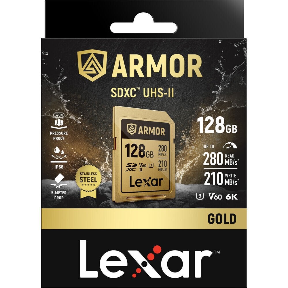 Lexar Armor Gold SDXC UHS-II U3 V60 128 GB Hafıza Kartı