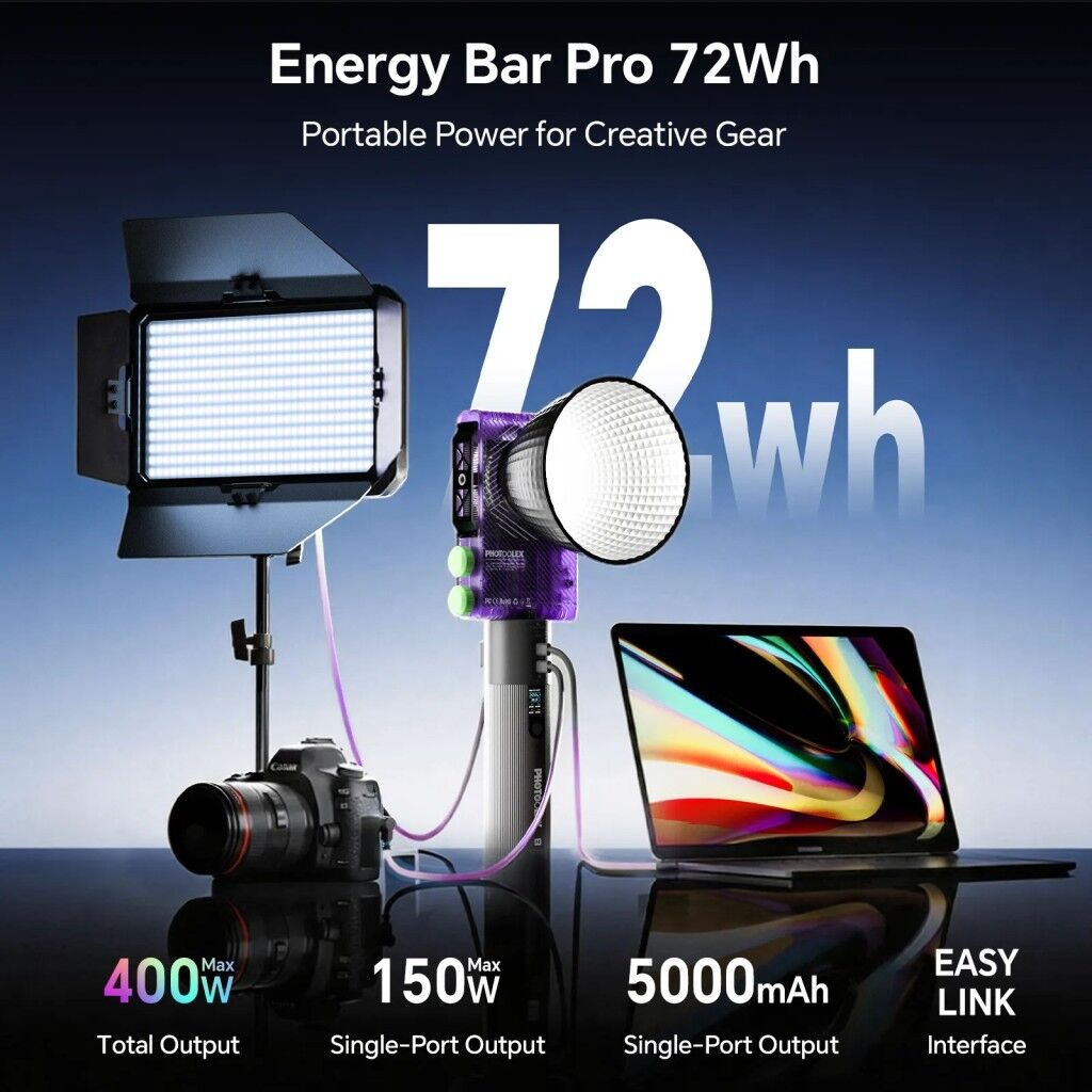 Photoolex Energy Bar Pro 72Wh – yakın plan görseli Photoolex Energy Bar Pro 72Wh yakın plan görseli