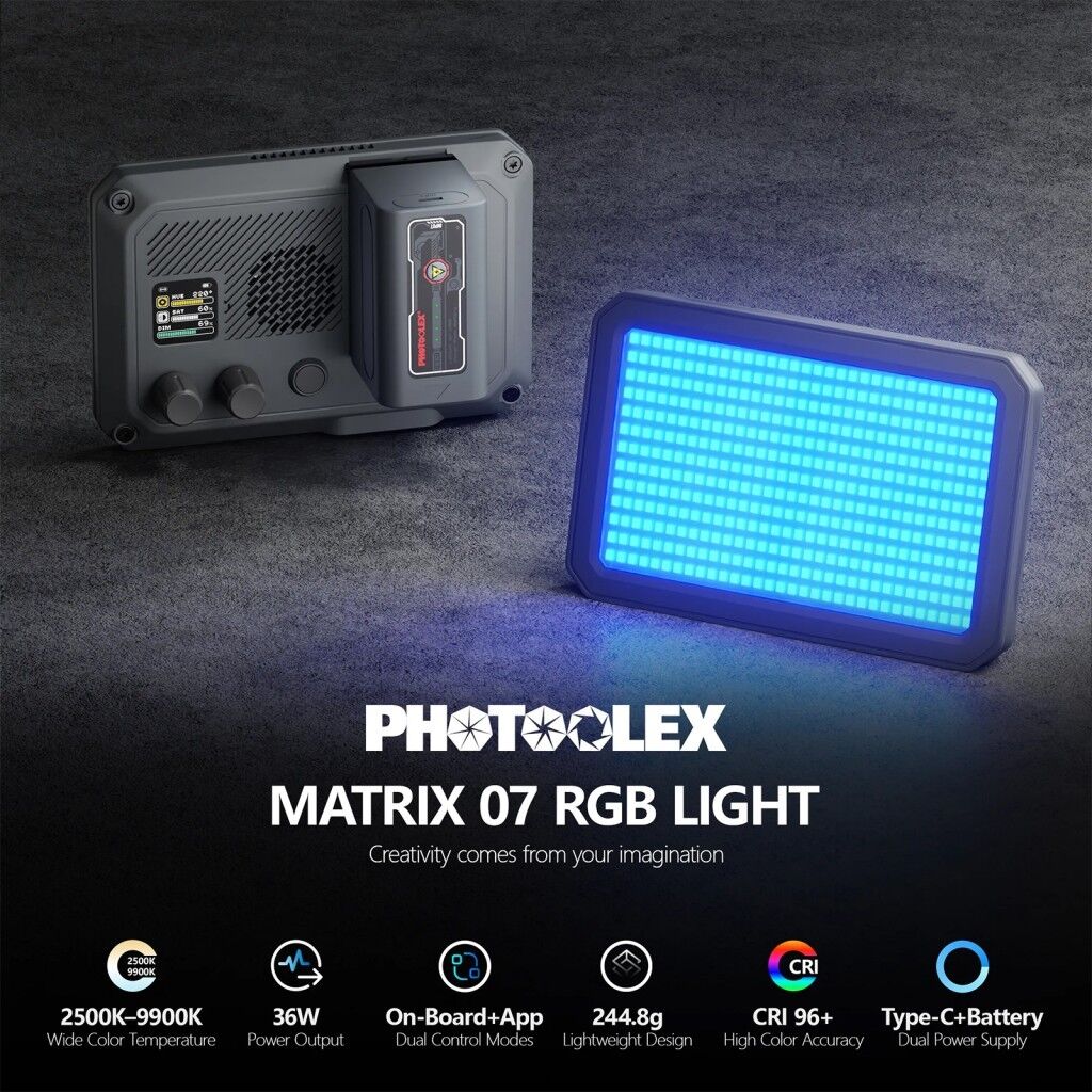 Photoolex Matrix 7 RGB – yakın plan görseli Photoolex Matrix 7 RGB yakın plan görseli
