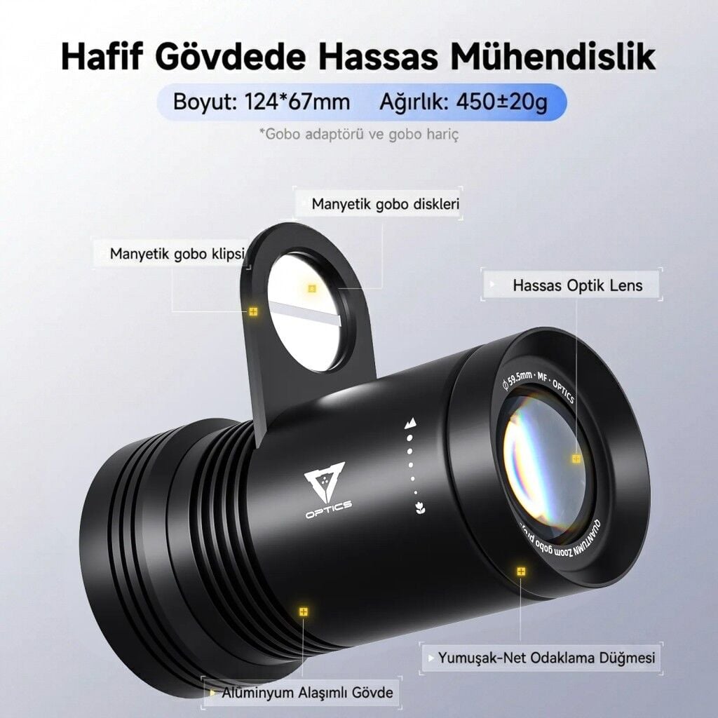Photoolex Quantum Zoom Gobo Projektör III – detay görseli Photoolex Quantum Zoom Gobo Projektör III detay görseli
