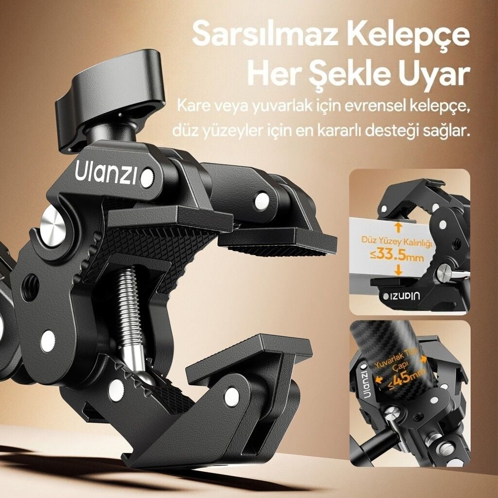 Ulanzi CO78 Super Clamp Magic Arm farklı açıdan görünüm