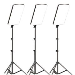 GDX P300TS BiColor Fotoğrafçılık ve Stüdyo Aydınlatması 80 Watt LED Video Panel Sürekli Işık Üçlü Set