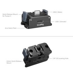 SmallRig 5376 DJI Osmo Pocket / 5 / 4 / 3 için Pil Adaptör Plakası