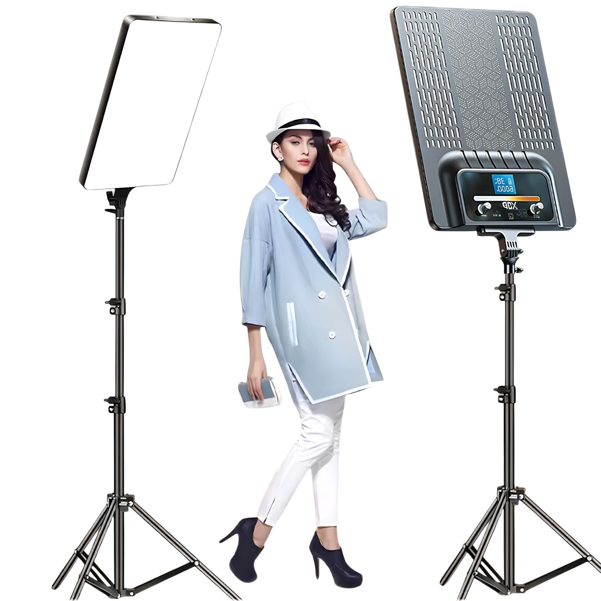 Gdx P300TS BiColor Fotoğrafçılık ve Stüdyo Aydınlatması 80 Watt LED Video Panel Sürekli Işık İkili Set