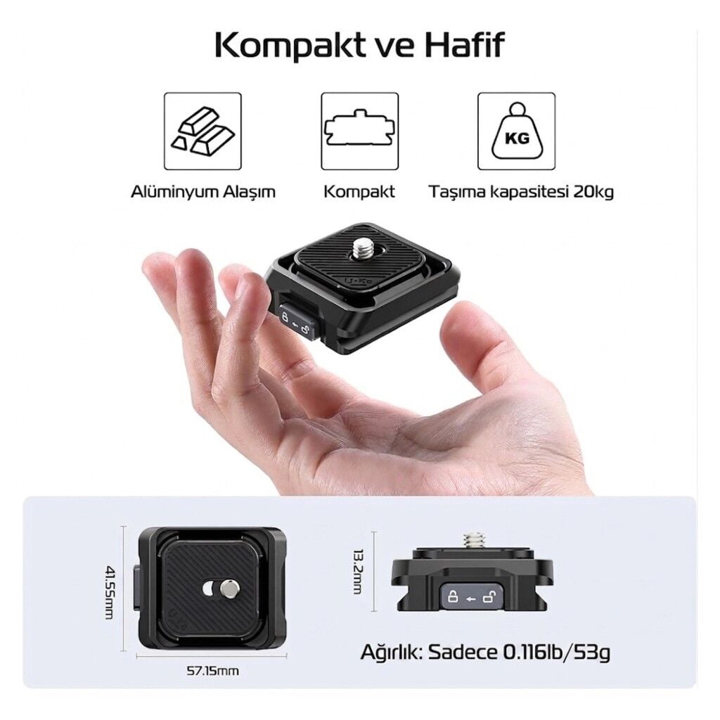 Ulanzi UKA03 Quick Release Base Plate – detay görseli Ulanzi UKA03 Quick Release Base Plate detay görseli
