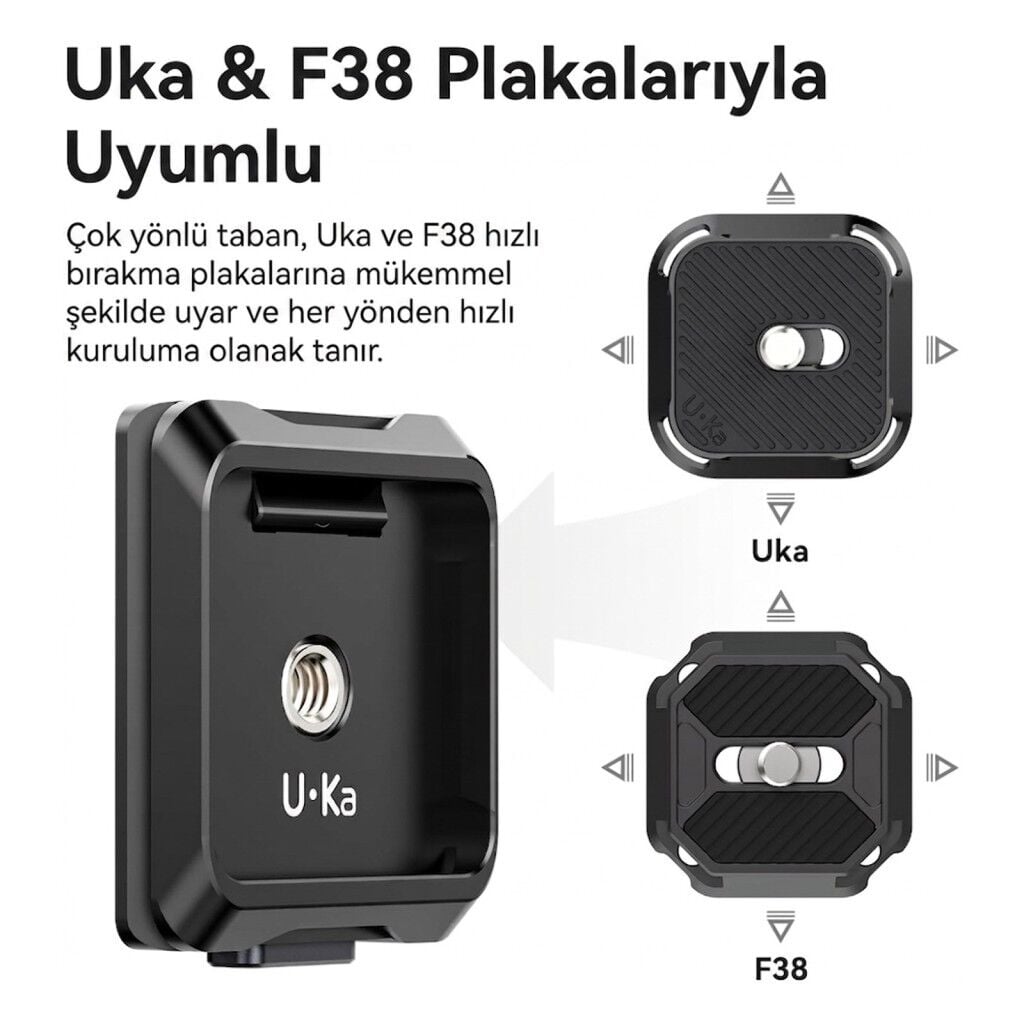Ulanzi UKA03 Quick Release Base Plate – farklı açıdan görünüm Ulanzi UKA03 Quick Release Base Plate farklı açıdan görünüm