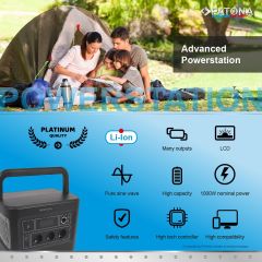 PATONA 9989 Platinum Taşınabilir Güç İstasyonu 1000Wh 1000W/230V USB5V/2.4A DC12V/10A
