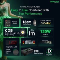 PATONA  120W COB ML-1200  Bi Color   Fotoğraf ve Video ışığı