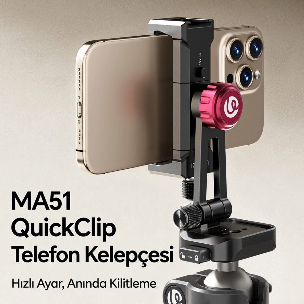 Ulanzi MA51 QuickClip – farklı açıdan görünüm Ulanzi MA51 QuickClip farklı açıdan görünüm