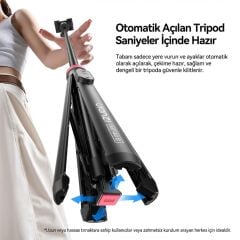 Ulanzi MT-44B 150cm 2 in 1 Otomatik Açılan 4 Ayaklı Selfie Monopod Tripod Siyah - S056