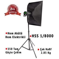 F-Power 500W Akülü Paraflaş HSS (1/8000) ( ELEKTRİK ADAPTÖRLÜ )