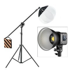 PDX SD80D Bi-Color LED Işık + Deveboynu + 65cm Balon Softbox Set