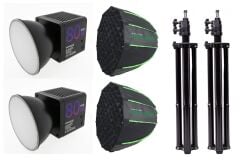 PATONA 4245 SL-80R 80W RGB LED Hızlı Kurulum  60cm Octagon Softbox Video ve Fotoğraf ışığı Çiftli Kit
