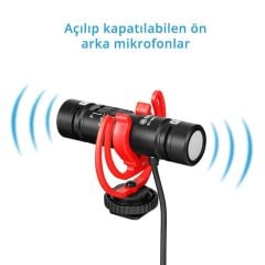 Boya BY-MM1 Pro Çift Kafalı Shotgun Mikrofon | BOYA | fotofix.com.tr