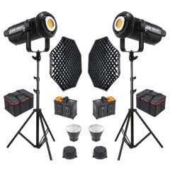 Gdx LV-700C-II B Bi Color Led Video Işığı 2'li Full Set (Gridli 120 Octa Softbox + 260 cm Kalın Işık Ayağı)