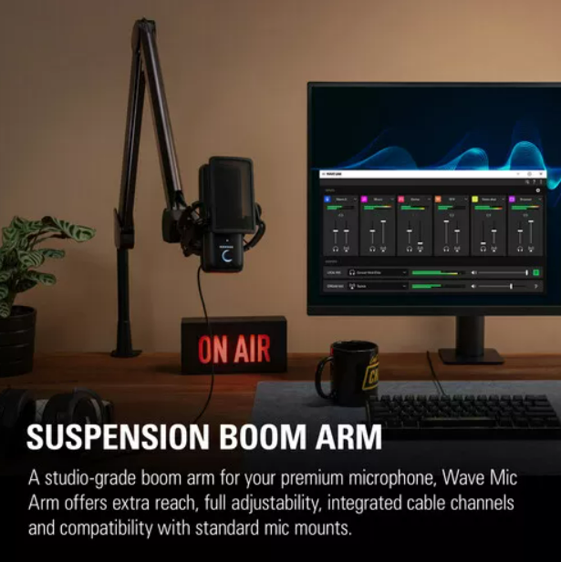Elgato Wave Siyah Mikrofon Standı – farklı açıdan görünüm Elgato Wave Siyah Mikrofon Standı farklı açıdan görünüm