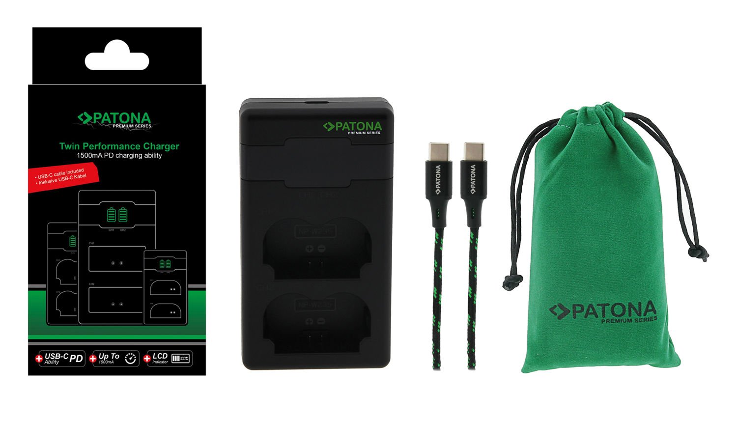 Patona Fujifilm X-T4  Premium Twin Performance PD Şarj Aleti USB-C Kablosu Dahil 161888