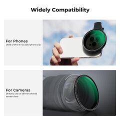 K&F Concept 67mm Klipsli ND2-32 Telefon Kamera Lens Filtre Kiti