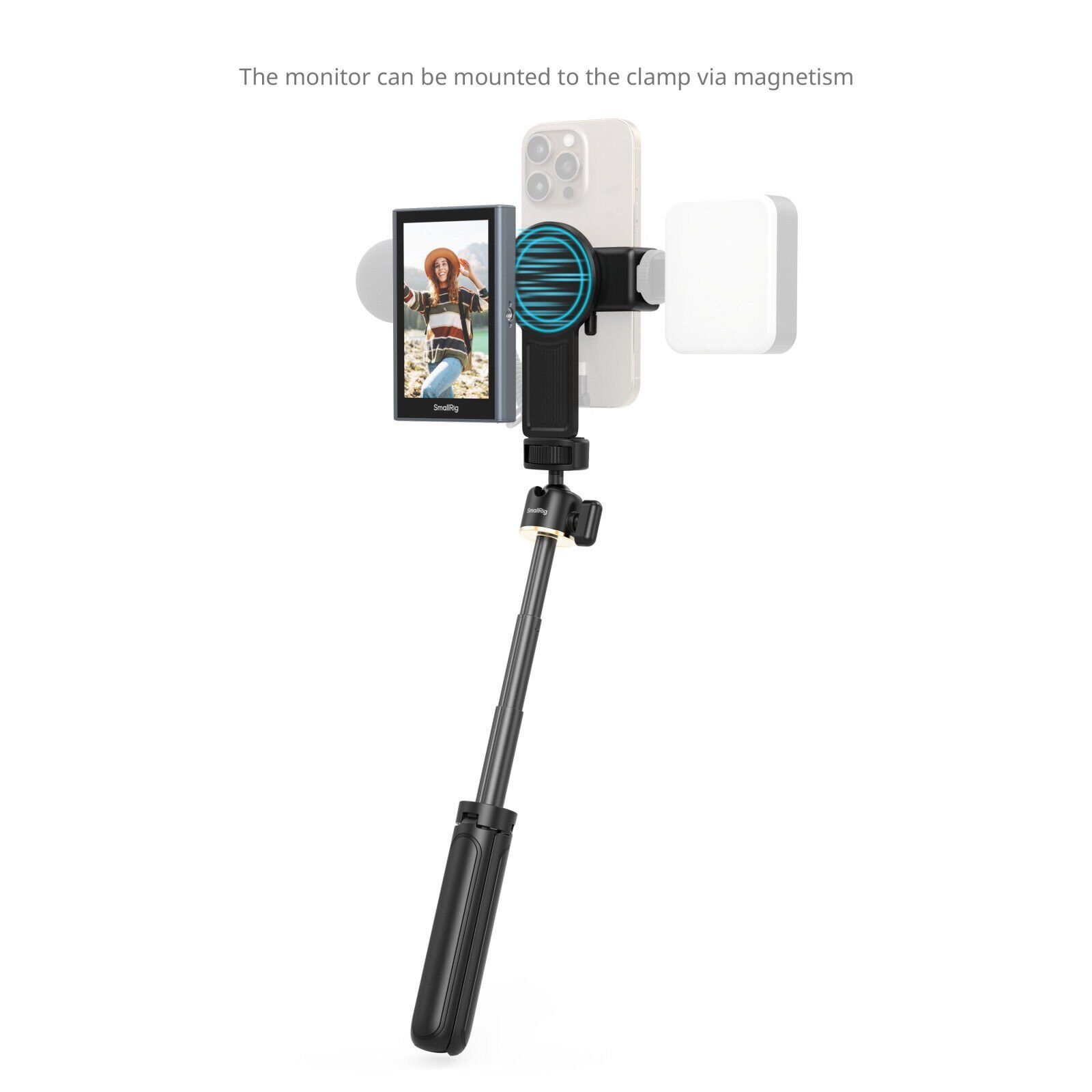 SmallRig 4851B Kablosuz Telefon Video Monitörü – farklı açıdan görünüm SmallRig 4851B Kablosuz Telefon Video Monitörü farklı açıdan görünüm