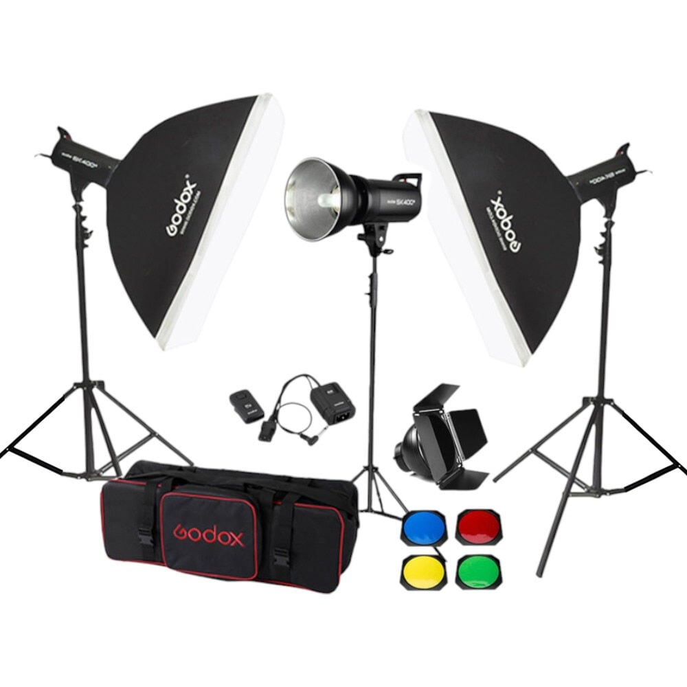 Godox SK400II 400 Watt 3'lü Stüdyo Paraflaş Seti