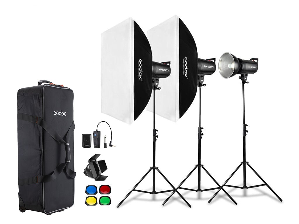 Godox SK400II 400 Watt 3'lü Stüdyo Paraflaş Seti
