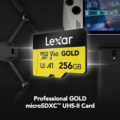 Lexar 256GB 280 MB/s UHS-II V60 microSD – detay görseli Lexar 256GB 280 MB/s UHS-II V60 microSD detay görseli