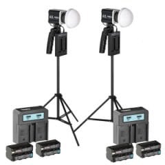 PDX KY-BK618 LED İkili Video Işığı, Batarya, Şarj ve Ayaklı Full Kit