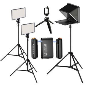 PDX Canlı Yayın İçin Prompter, Mikrofon, Mini Tripod ve Işık Kiti