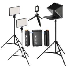 PDX Canlı Yayın İçin Prompter, Mikrofon, Mini Tripod ve Işık Kiti