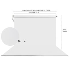 Stüdyo Teknik 90X120Cm Beyaz Fon Perdesi Seti